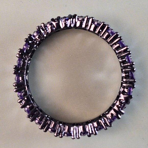 Synthetic Amethyst Cluster in Black-Plated Eternity Band Size 11 (NWOT) - Picture 5 of 5